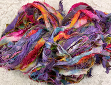 Load image into Gallery viewer, Art Yarn Original Hand tied- hand dyed ribbons - Grapevine-Watercolors-Great Adirondack yarn
