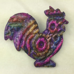 Rooster Pins Handcrafted Polymer Clay Assorted Great Adirondack Yarn