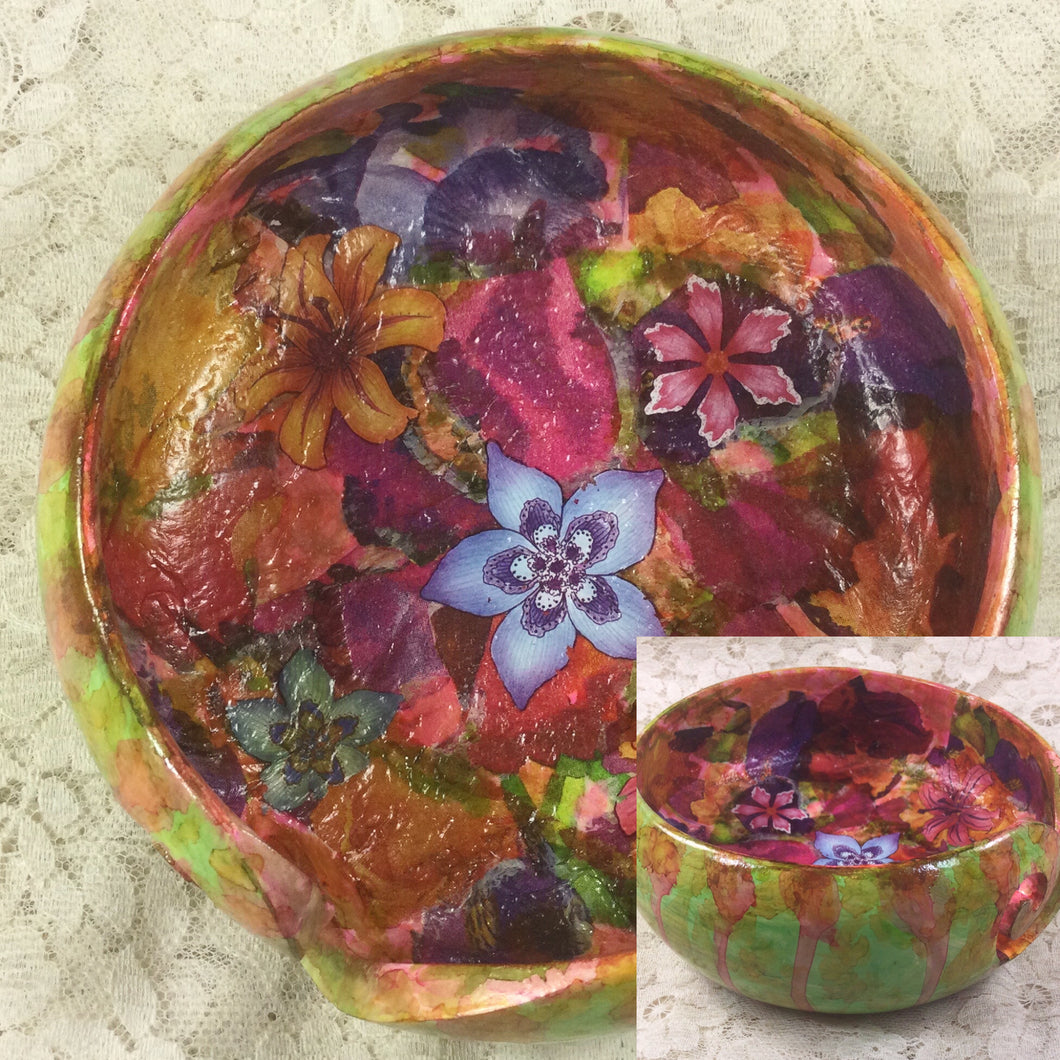 Handpainted Yarn Bowls 5.75” wide x 2.75” high Butterflies-Flowers