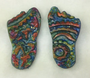 Feet Pins Handcrafted Polymer Clay Great Adirondack Yarn