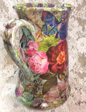 Load image into Gallery viewer, Ceramic  Pitcher 10” h x 7”wide-big Florals Great Adirondack Yarn
