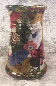 Ceramic  Pitcher 10” h x 7”wide Florals original Great Adirondack Yarn