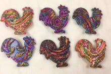 Load image into Gallery viewer, Rooster Pins Handcrafted Polymer Clay Assorted Great Adirondack Yarn
