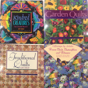 Vintage gift wrap books -Laurel Burch and more.