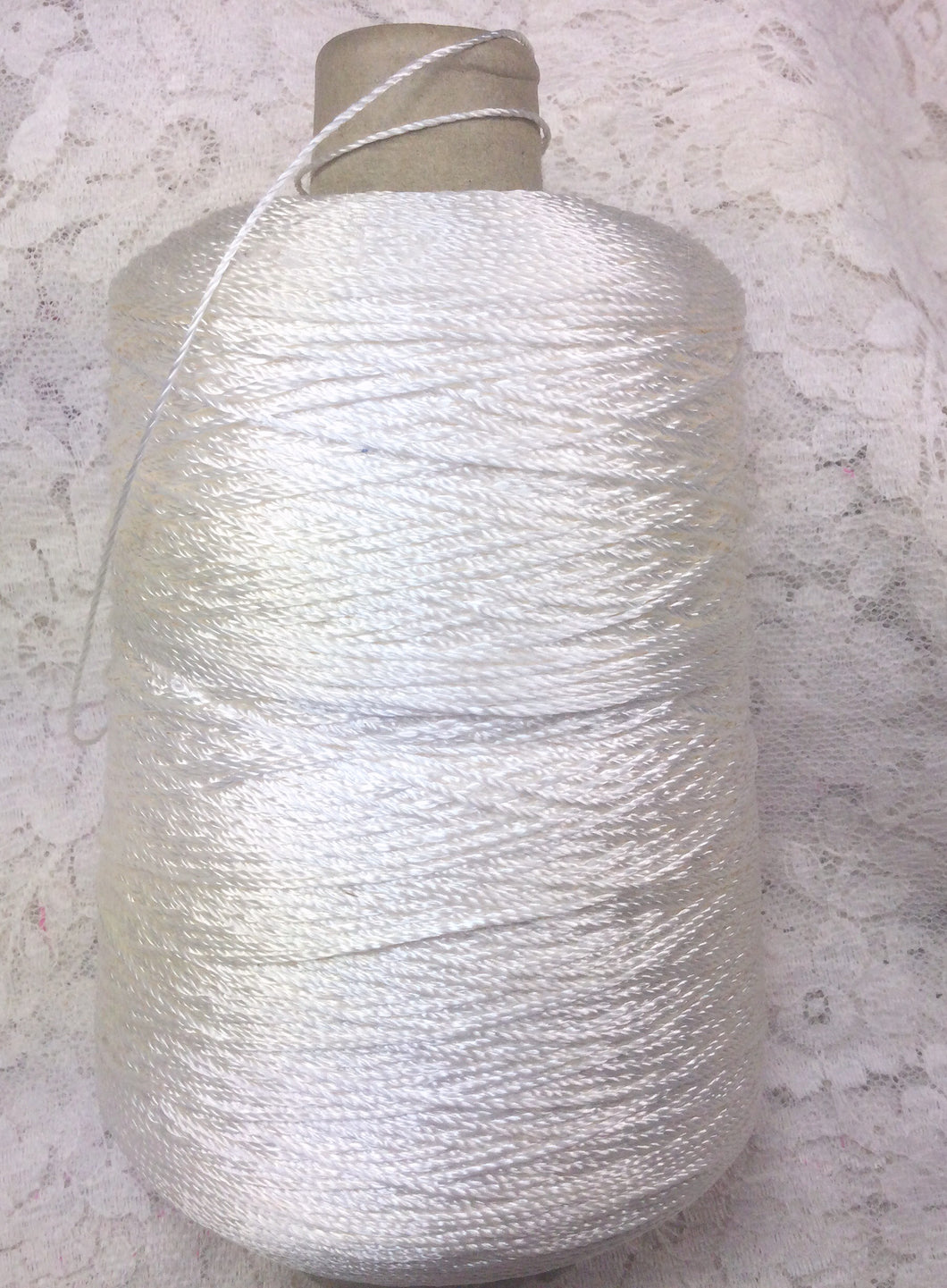 Rayon Yarn Coned Yarn 17 oz white-vintage