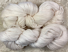 Load image into Gallery viewer, Silk Merino Fingering wt Yarn- 327 yards or 164 yds- Color white
