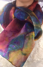Load image into Gallery viewer, Silk Scarf Hand Painted Navaho Design
