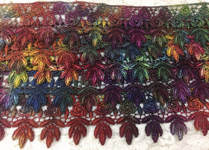 Venise lace 2.25" wide sold by the yard Hand Dyed Color Berries