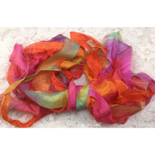 Load image into Gallery viewer, 3/4” Silk Ribbon 5 yds Toucan-Tropicana Hand Dyed Colors

