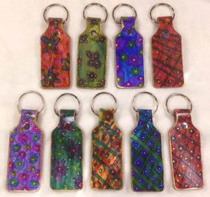 Handpainted Leather Keychains